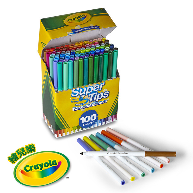 美國crayola 繪兒樂 可水洗細桿彩色筆100色