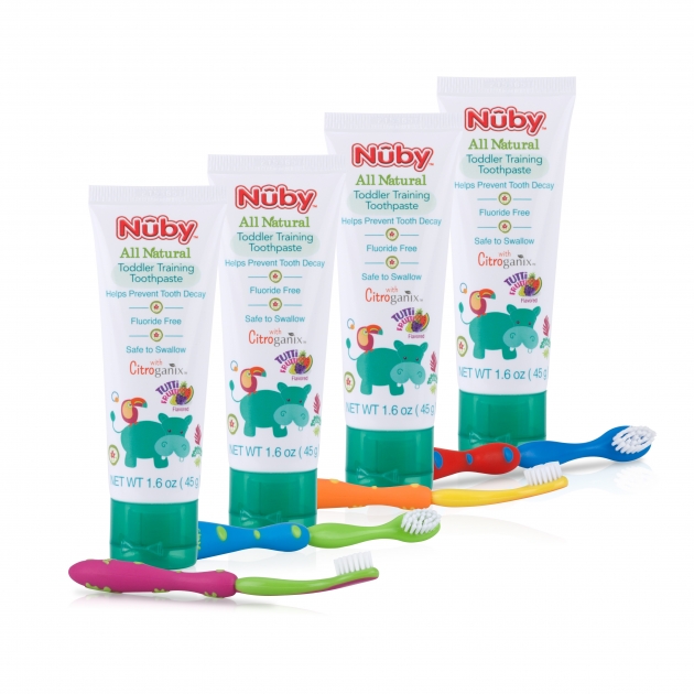 美國Nuby兒童訓練牙膏&兒童軟毛牙刷組